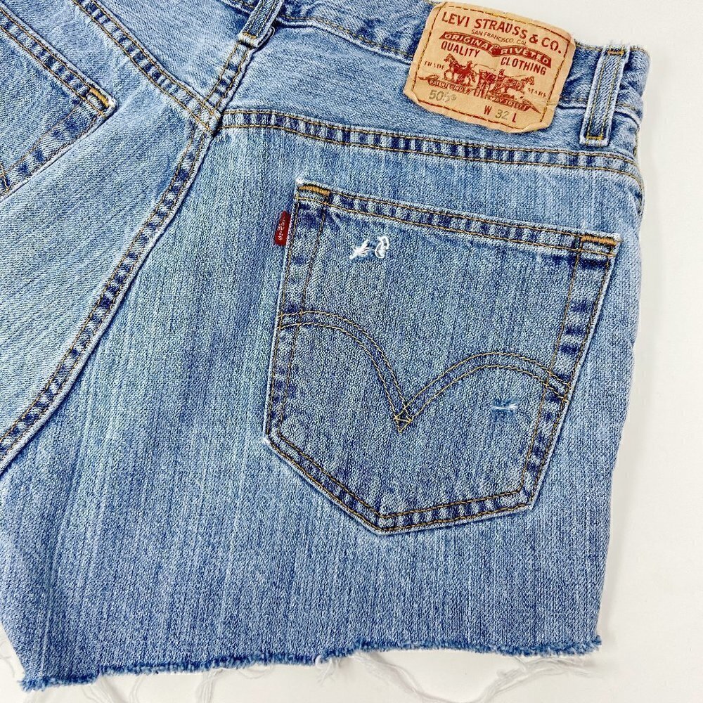 LEVI'S | Distressed Denim Cut-Off Shorts - Picture 6 of 9